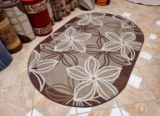 Мокетен килим ERIKA 8013 brown елипса